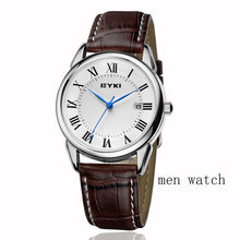 Load image into Gallery viewer, EYKI Brand Couple Watches Women Calendar Big Dial Quartz Watch Men Leather PU Waterproof Wristwatch Clock Relogio Reloj