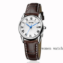 Load image into Gallery viewer, EYKI Brand Couple Watches Women Calendar Big Dial Quartz Watch Men Leather PU Waterproof Wristwatch Clock Relogio Reloj