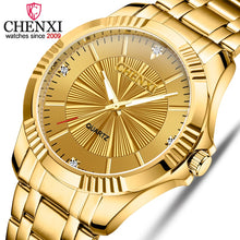 Load image into Gallery viewer, CHENXI Brand Classic Delicate Rhinestone Couple Lover Watches Fashion Luxury Gold Stainless Steel Men&amp;Women Watch Orologi Coppia