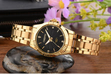 Load image into Gallery viewer, CHENXI Brand Classic Delicate Rhinestone Couple Lover Watches Fashion Luxury Gold Stainless Steel Men&amp;Women Watch Orologi Coppia